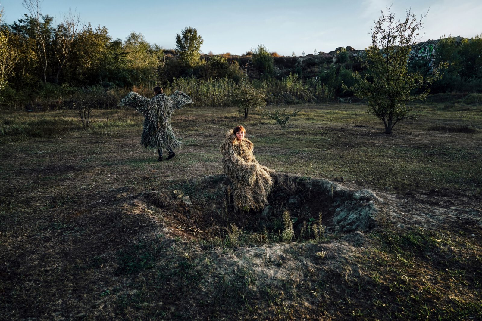 Alena Grom. Local woman by the explosion crater